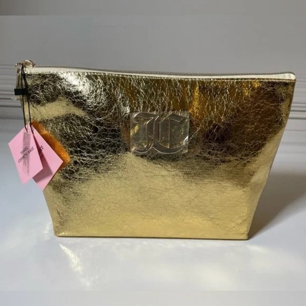 Juicy Couture  NWT  Gold Travel Make Up Bag